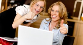 Young Women working using laptop